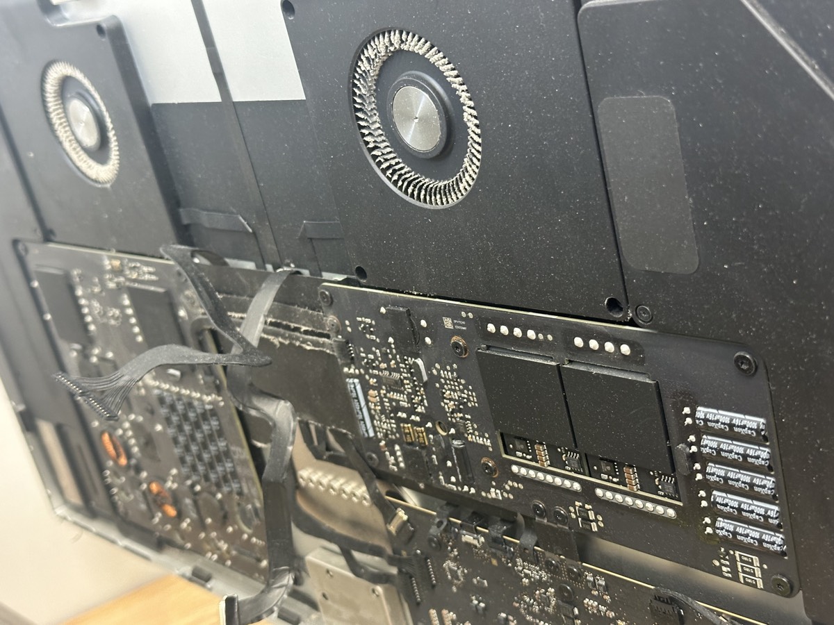 Apple Studio Display internals opened for board-level repair at The Mac Space in Marietta GA